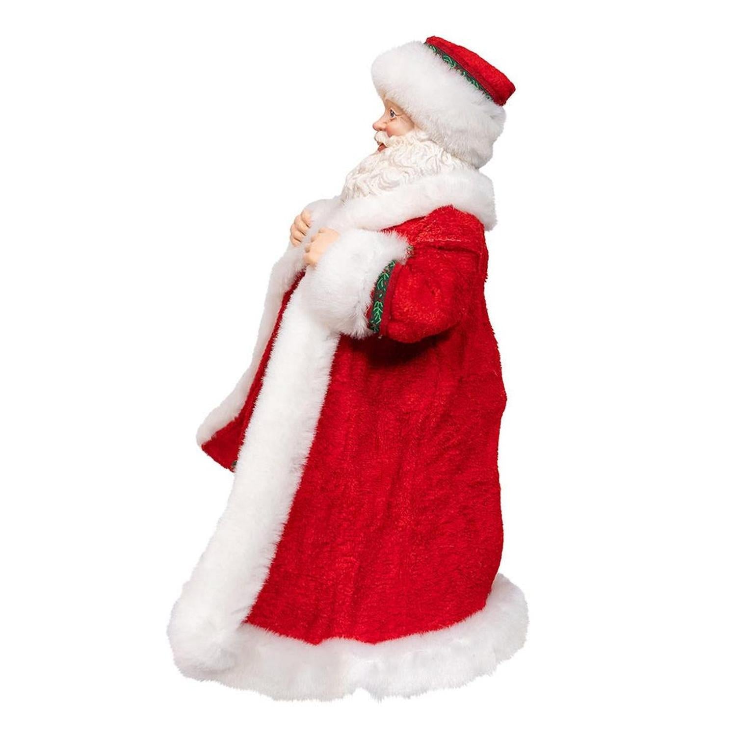 Kurt Adler 10.5-Inch Fabriché Santa with Gifts in Pocket
