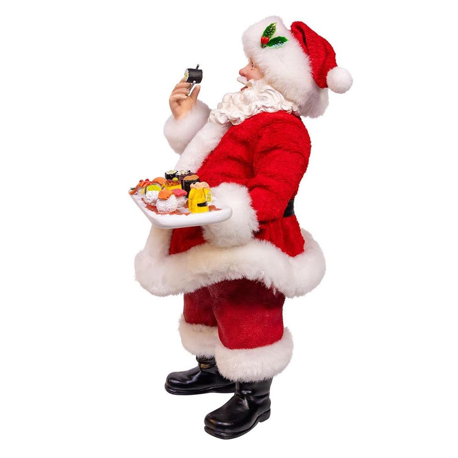 Shop For Kurt Adler 10.5 - Inch Fabriché Santa with Sushi Platter