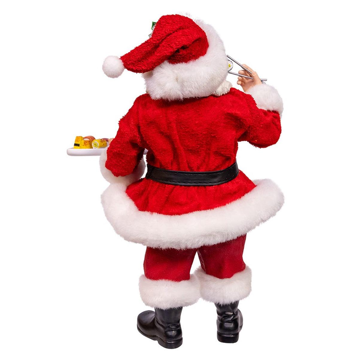Shop For Kurt Adler 10.5 - Inch Fabriché Santa with Sushi Platter