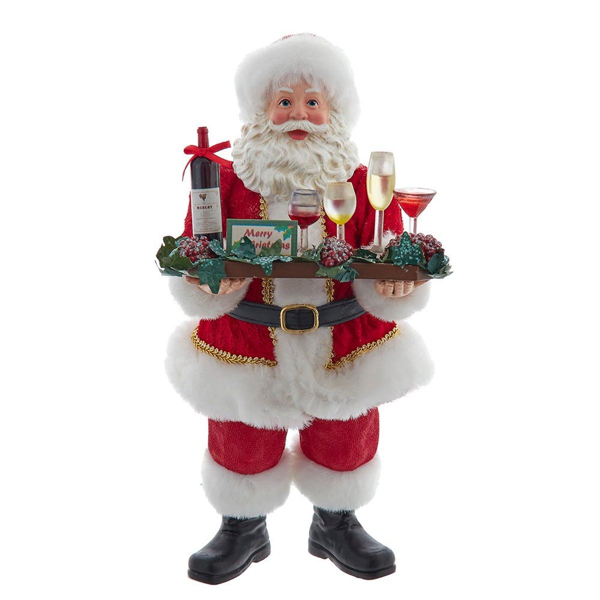 Shop For Kurt Adler 10.5 - Inch Fabriché Wine Santa