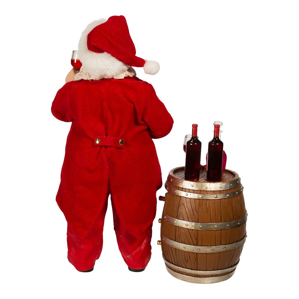 Shop For Kurt Adler 10.5 - Inch Fabriché Wine Tasting Santa, 2 Piece Set