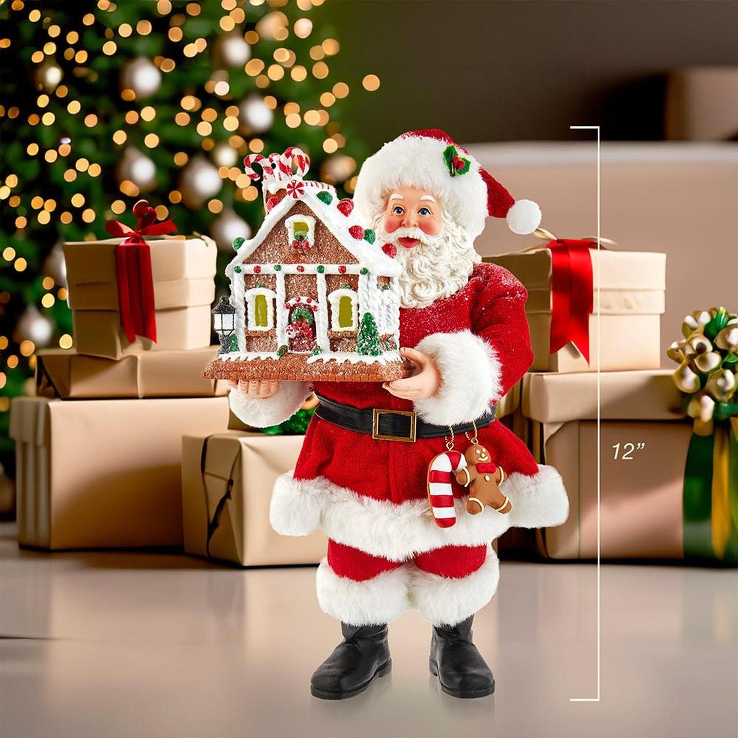 Shop For Kurt Adler 11" Battery - Operated Santa with Light - Up Gingerbread House