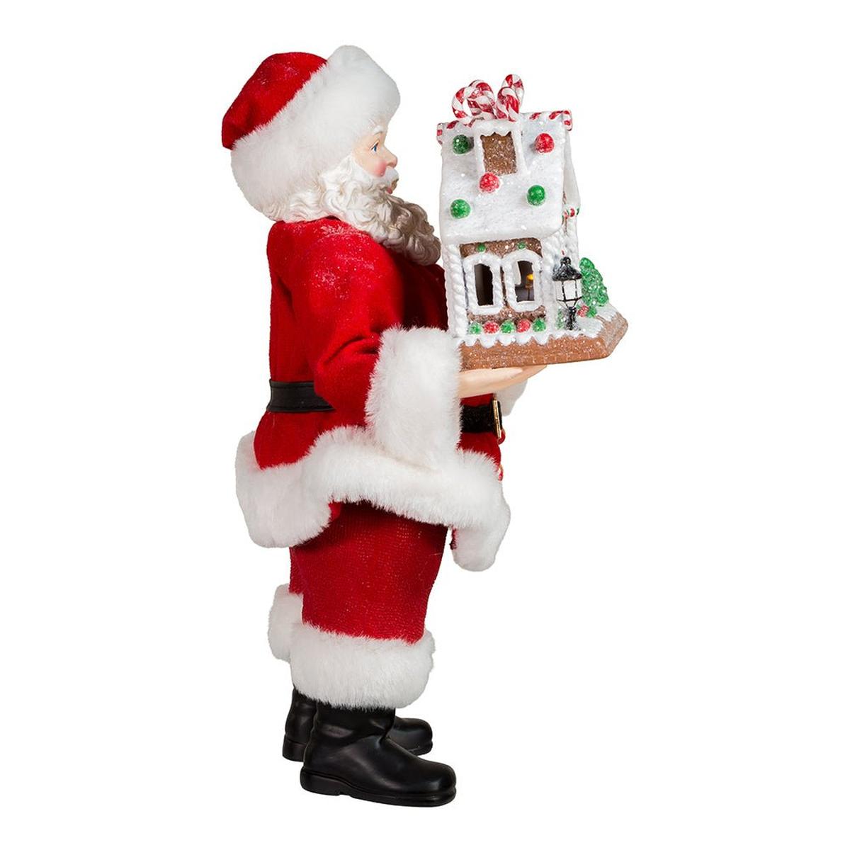 Shop For Kurt Adler 11" Battery - Operated Santa with Light - Up Gingerbread House