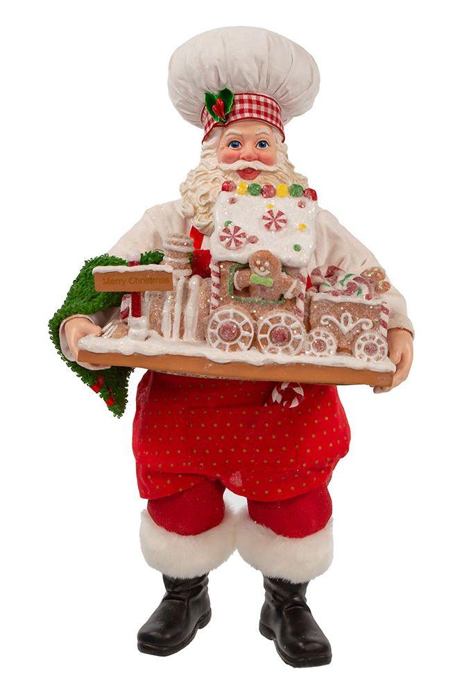 Shop For Kurt Adler 11" Fabriché Santa with Gingerbread Train