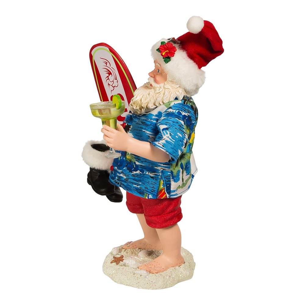 Shop For Kurt Adler 11 - Inch Fabriché Santa with Surfboard and Drink