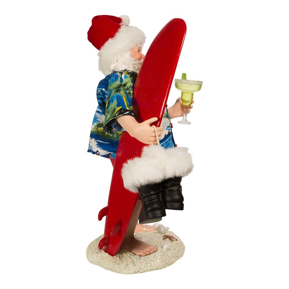 Shop For Kurt Adler 11 - Inch Fabriché Santa with Surfboard and Drink