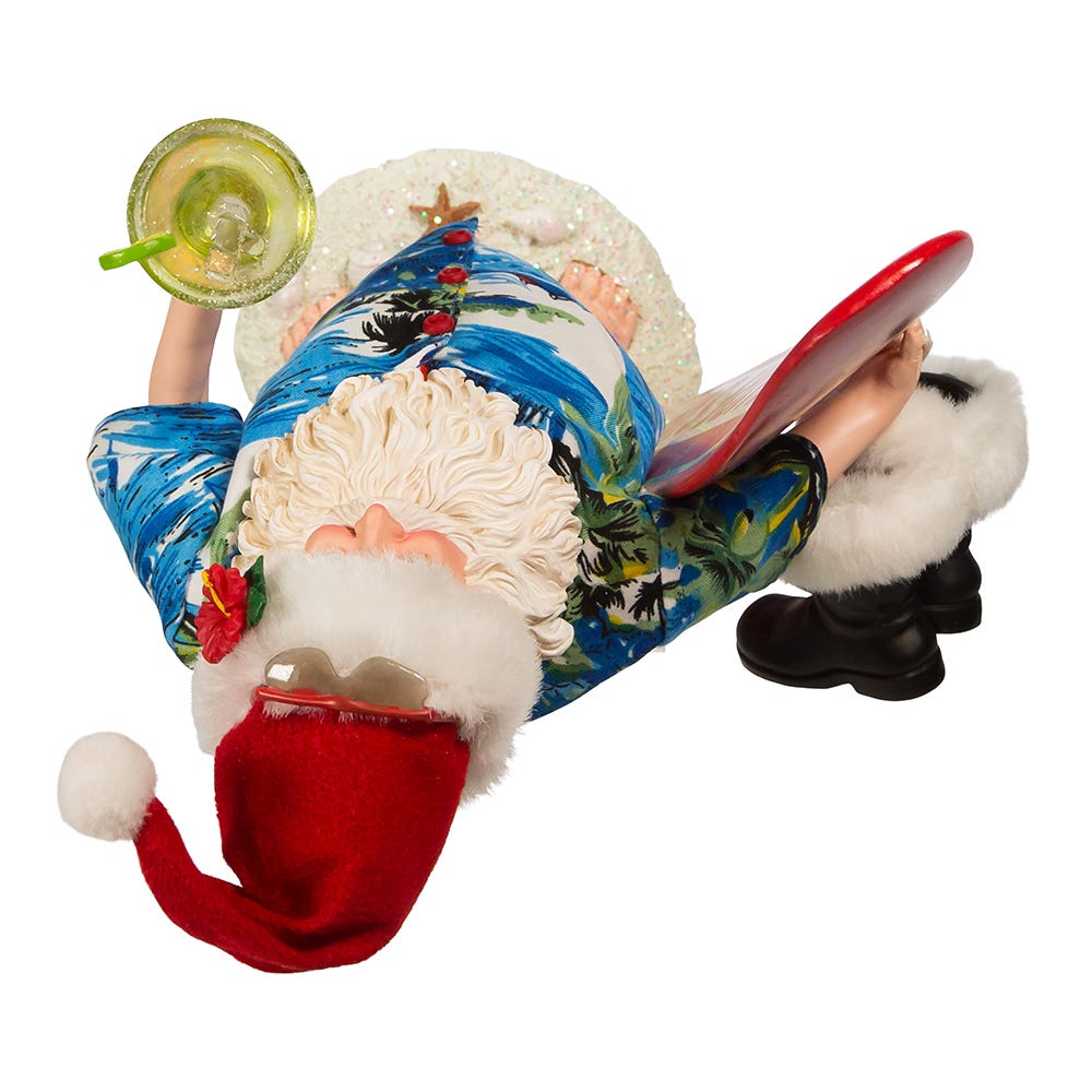 Shop For Kurt Adler 11 - Inch Fabriché Santa with Surfboard and Drink