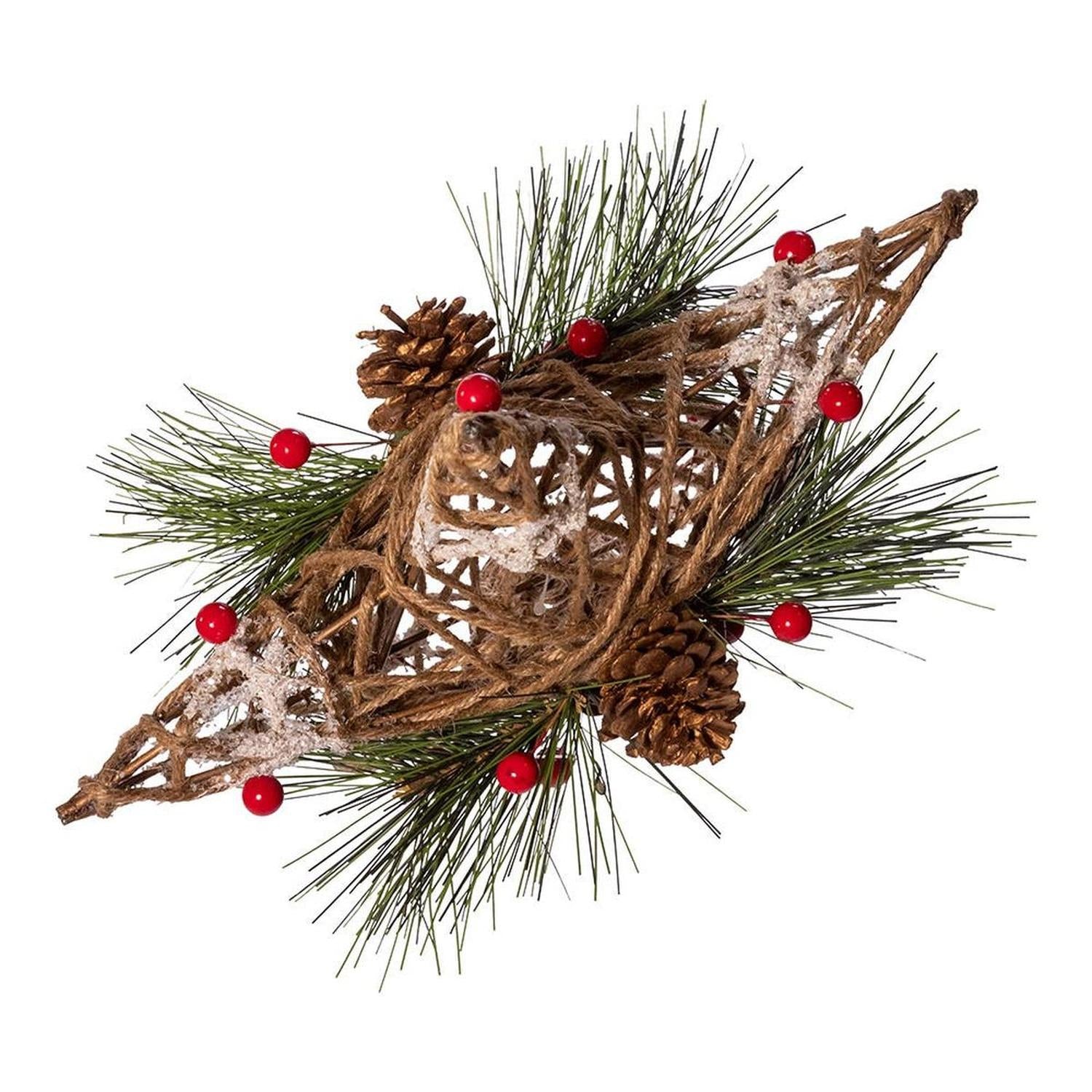 Shop For Kurt Adler 11 - Inch Natural Star with Pinecones Treetop