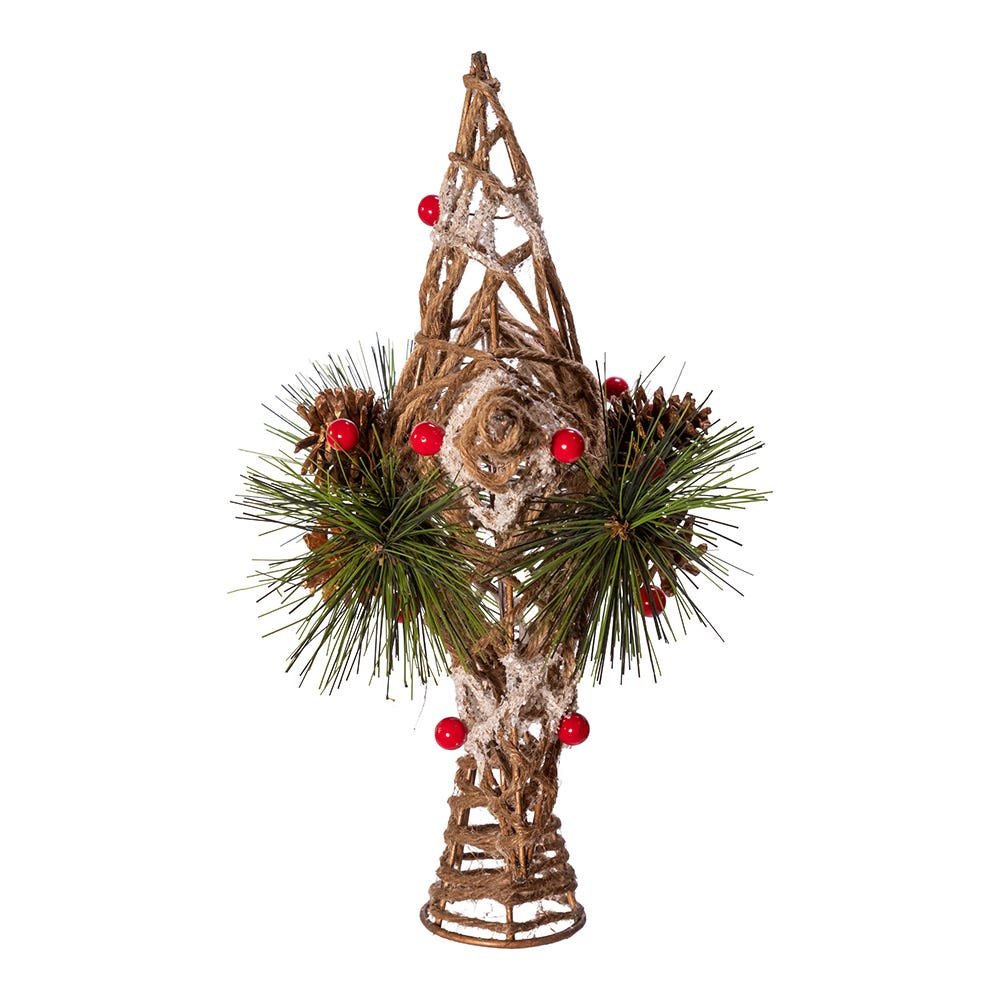 Shop For Kurt Adler 11 - Inch Natural Star with Pinecones Treetop