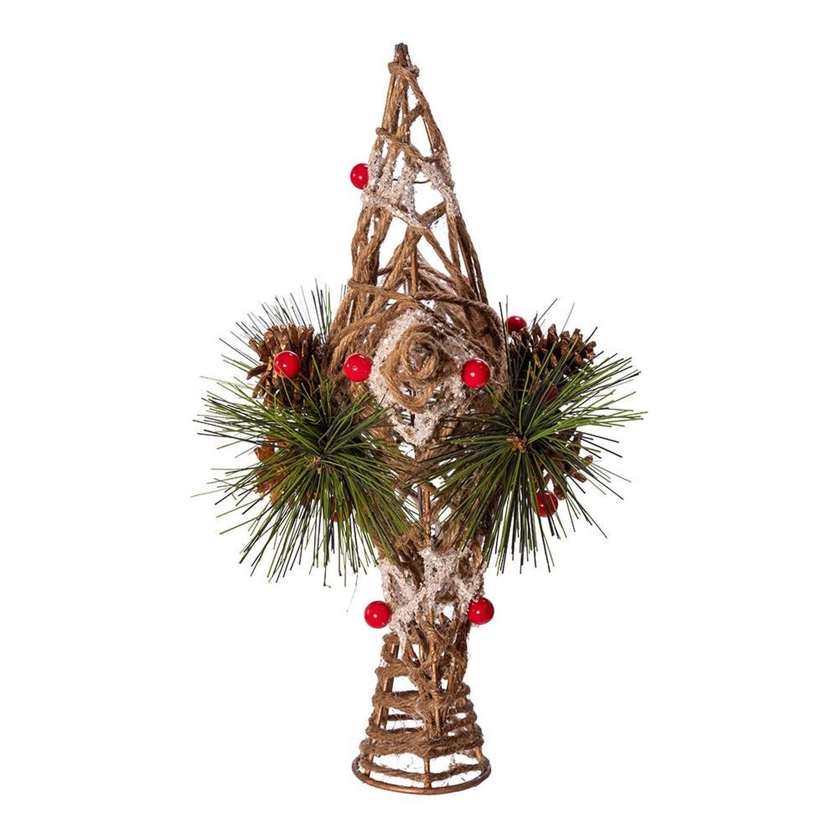 Shop For Kurt Adler 11 - Inch Natural Star with Pinecones Treetop