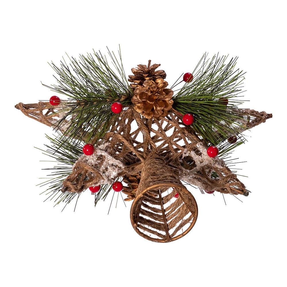 Shop For Kurt Adler 11 - Inch Natural Star with Pinecones Treetop