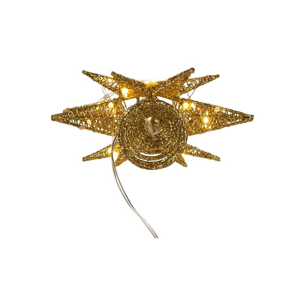 Shop For Kurt Adler 11" Pre - Lit Twinkling LED Gold Starburst Tree Topper