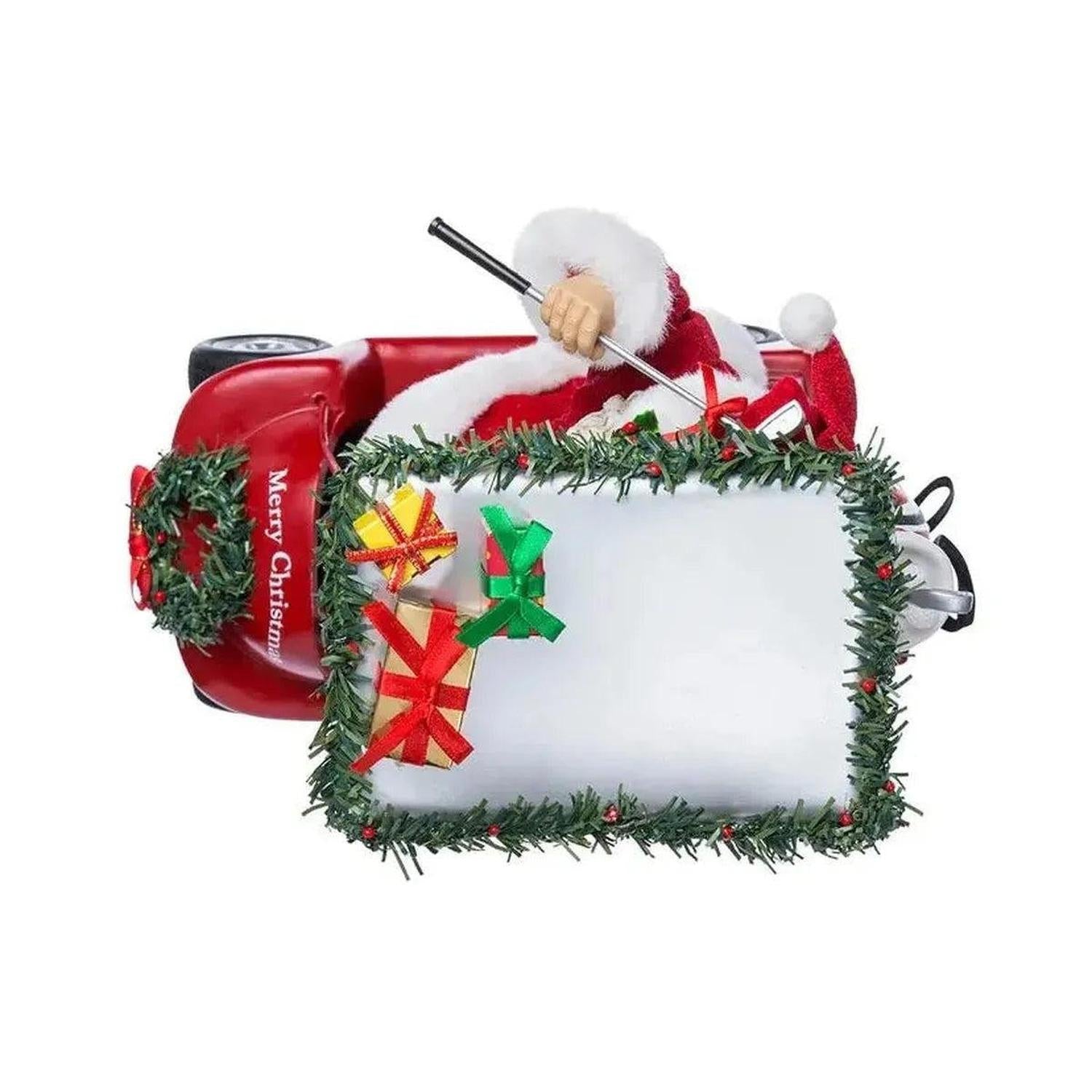 Kurt Adler 11.25-Inch Fabriché Santa Driving Golf Cart