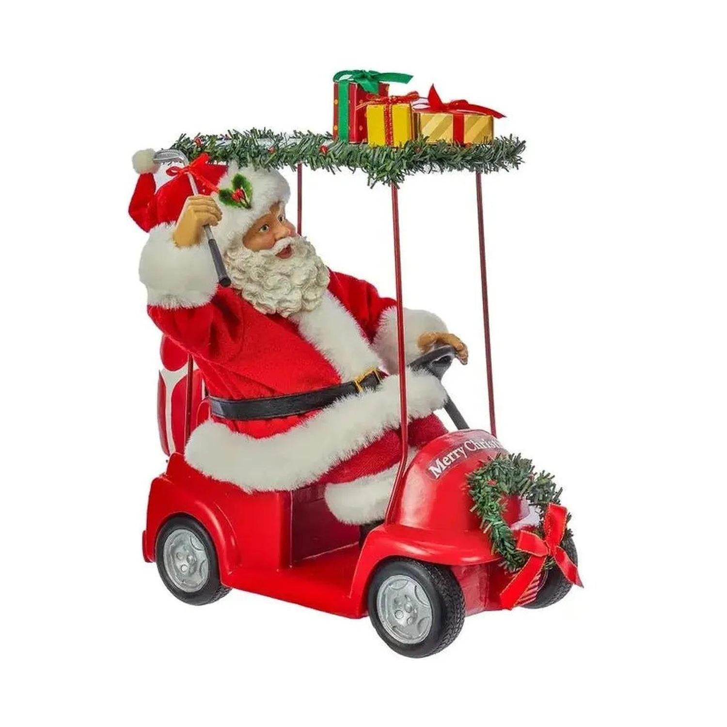 Kurt Adler 11.25-Inch Fabriché Santa Driving Golf Cart