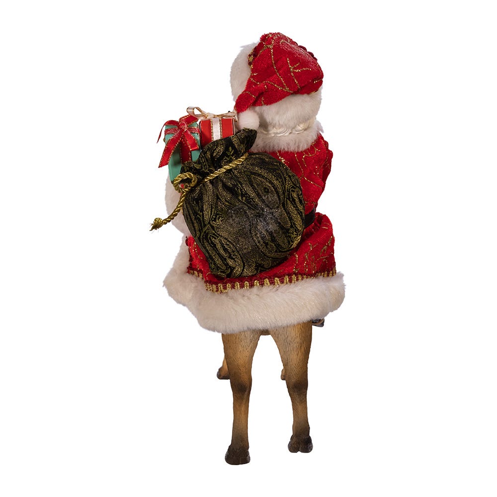 Shop For Kurt Adler 11.5 - Inch Fabriché Santa on Reindeer