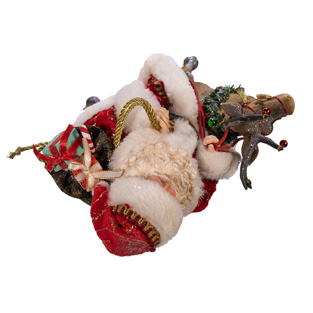 Shop For Kurt Adler 11.5 - Inch Fabriché Santa on Reindeer