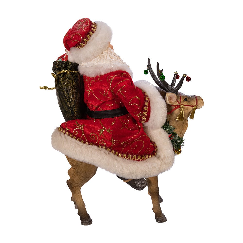 Shop For Kurt Adler 11.5 - Inch Fabriché Santa on Reindeer