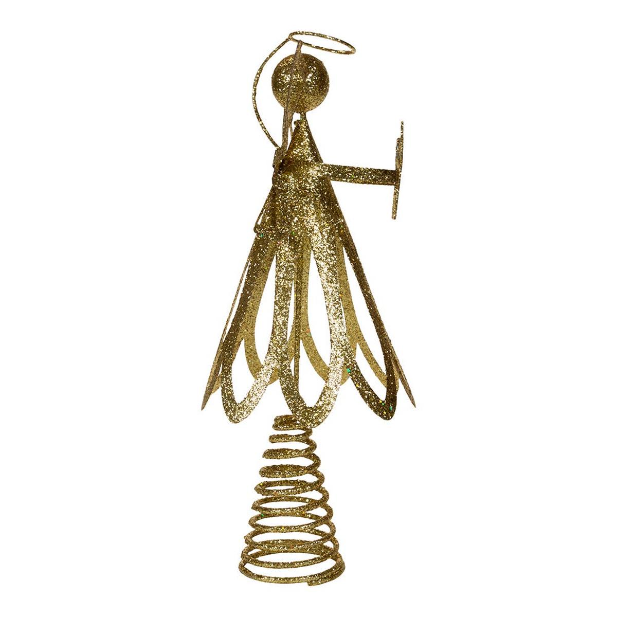 Shop For Kurt Adler 12 - Inch Gold Glitter Metal Angel Treetop