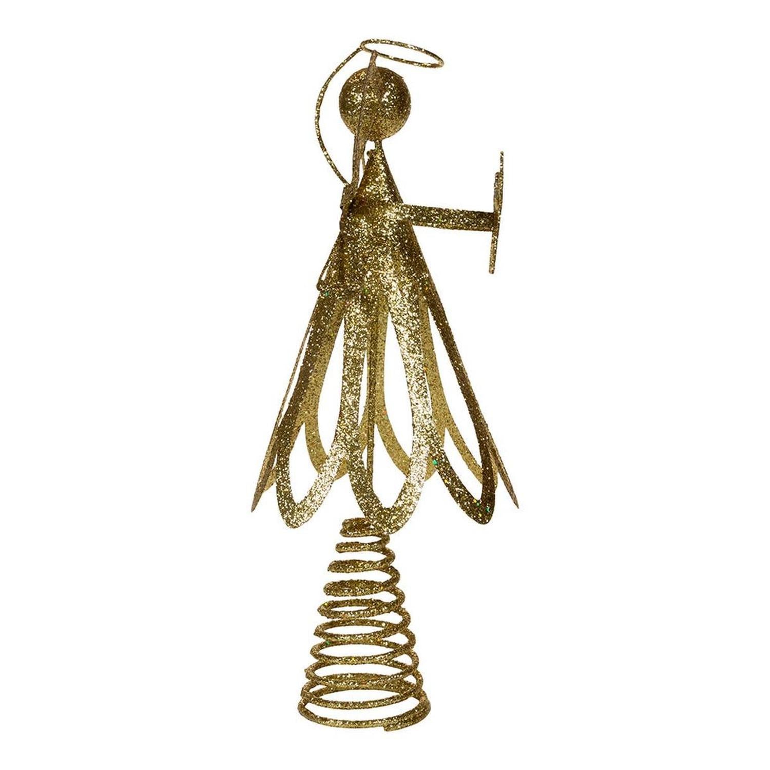 Shop For Kurt Adler 12 - Inch Gold Glitter Metal Angel Treetop