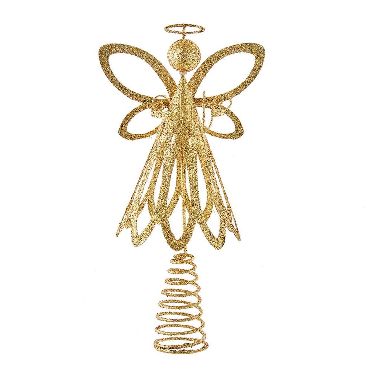 Shop For Kurt Adler 12 - Inch Gold Glitter Metal Angel Treetop