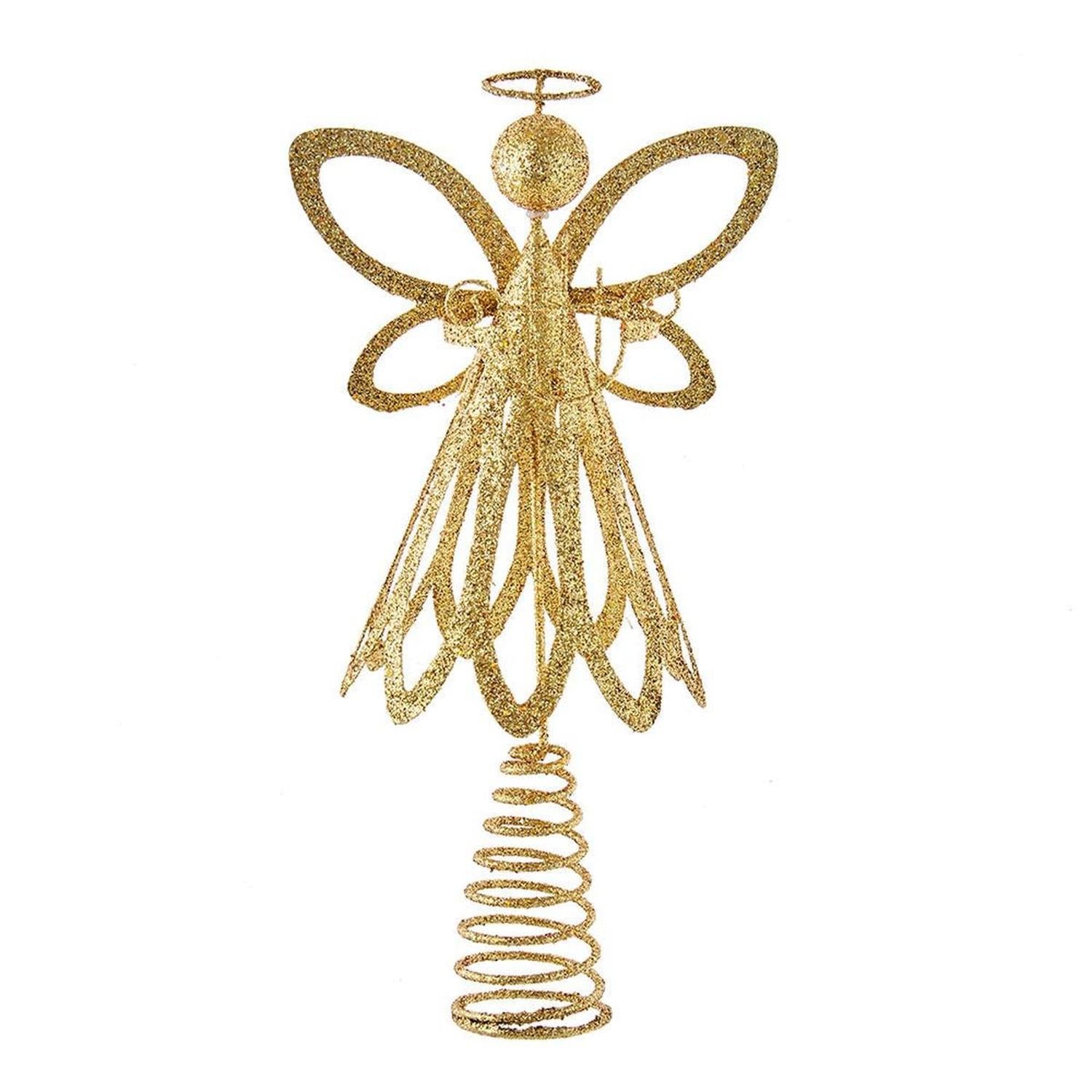 Shop For Kurt Adler 12 - Inch Gold Glitter Metal Angel Treetop
