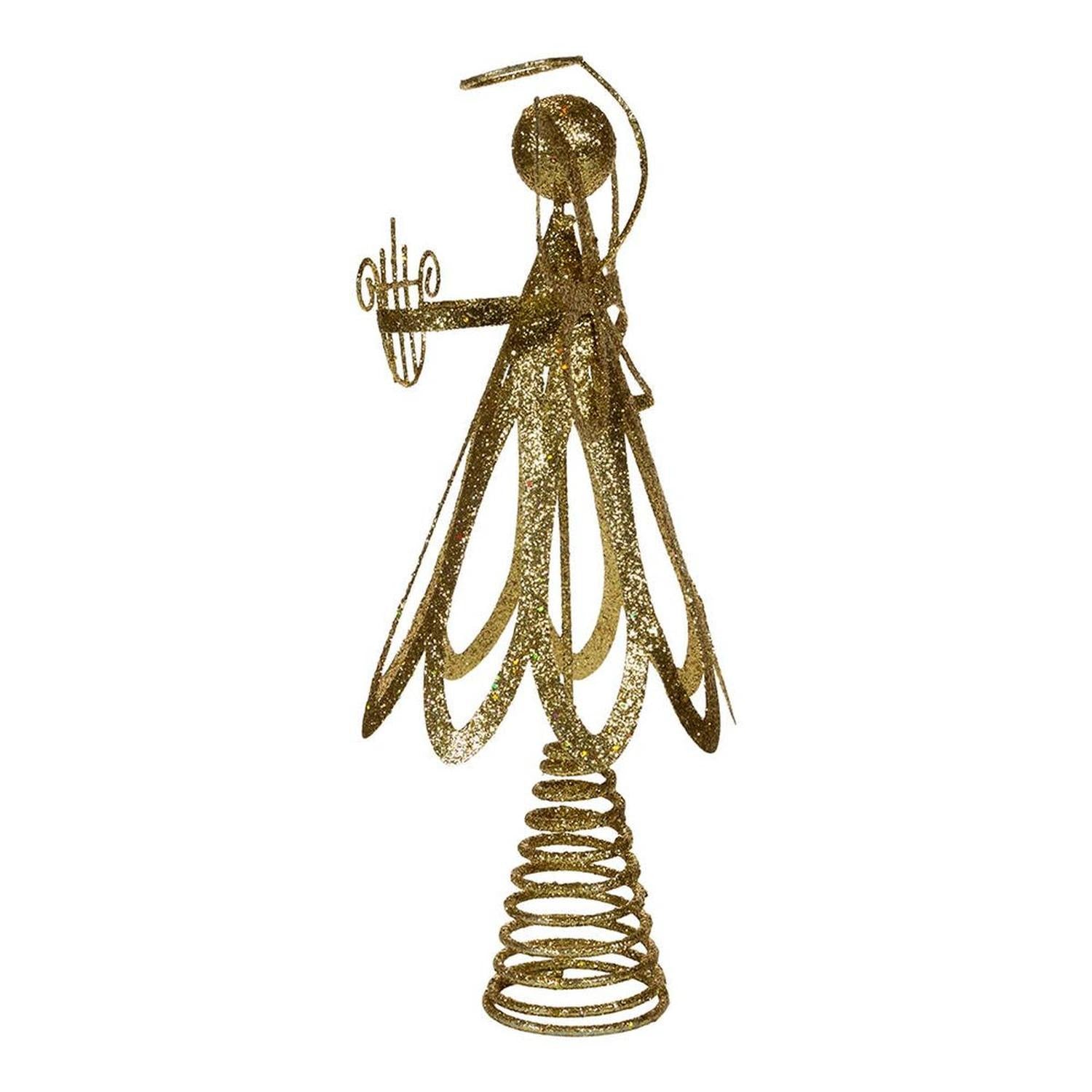 Shop For Kurt Adler 12 - Inch Gold Glitter Metal Angel Treetop