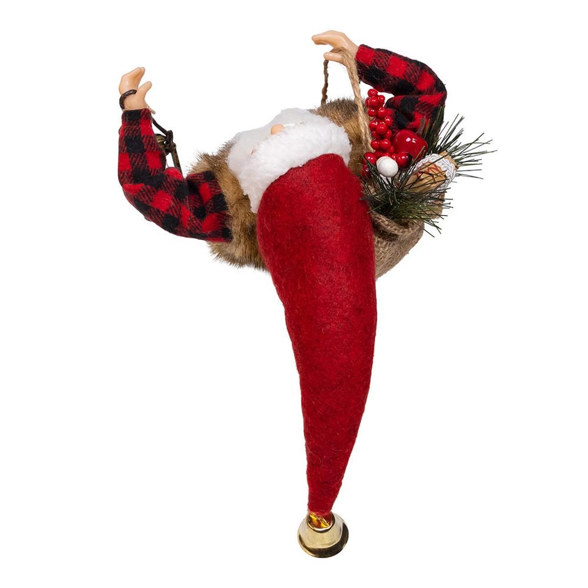 Shop For Kurt Adler 12 - Inch Standing Christmas Santa with Plaid Shirt, Sack and Lantern