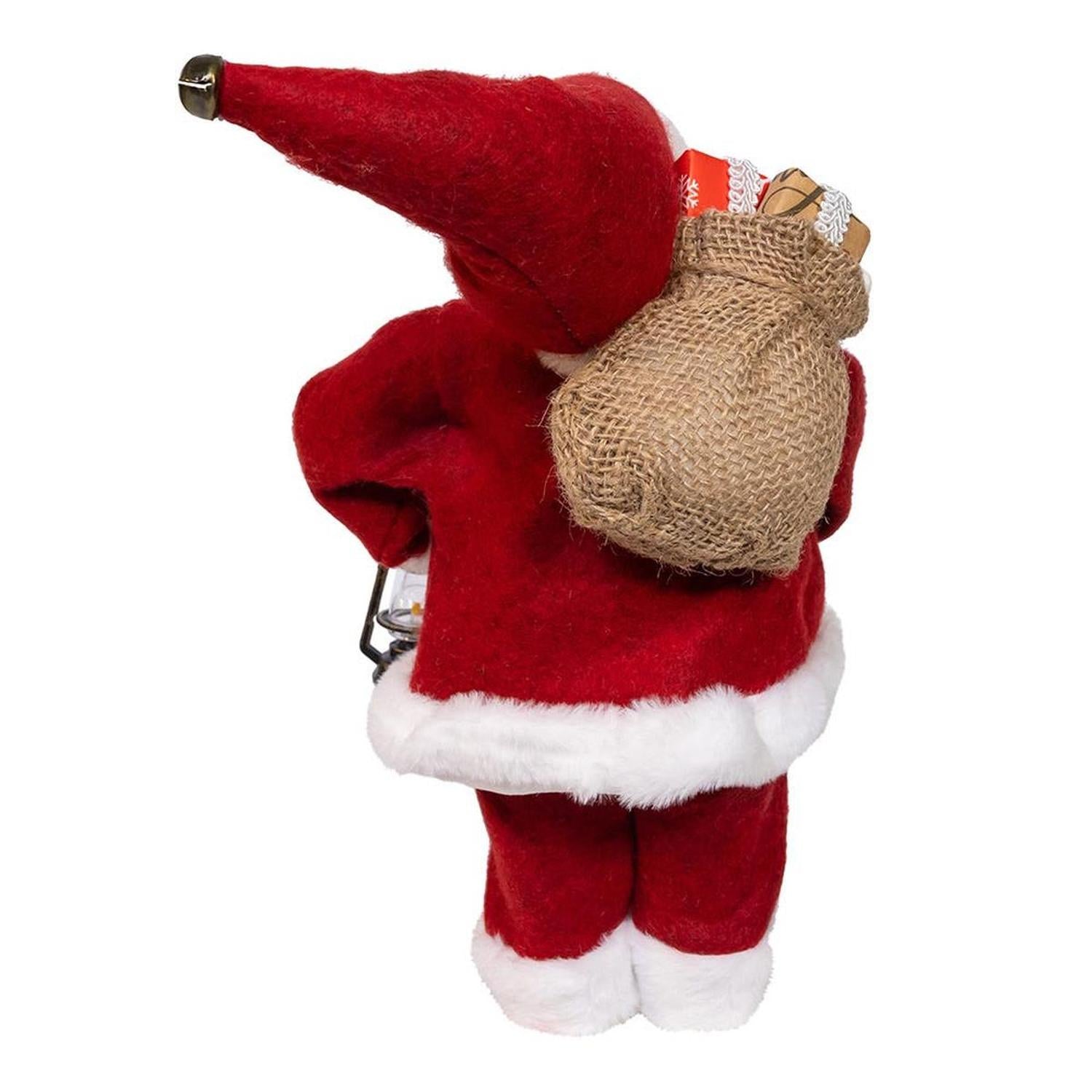 Kurt Adler 12-Inch Standing Christmas Santa with Sack and Lantern