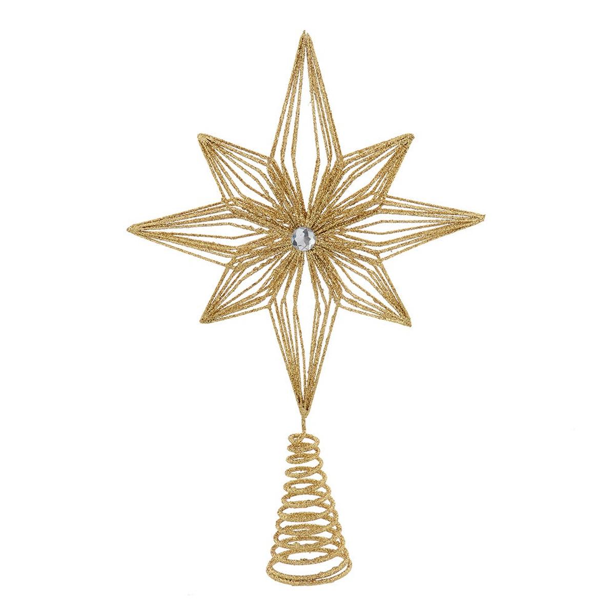 Shop For Kurt Adler 12 - Inch Unlit Gold Glittered 6 - Point Star Tree Topper