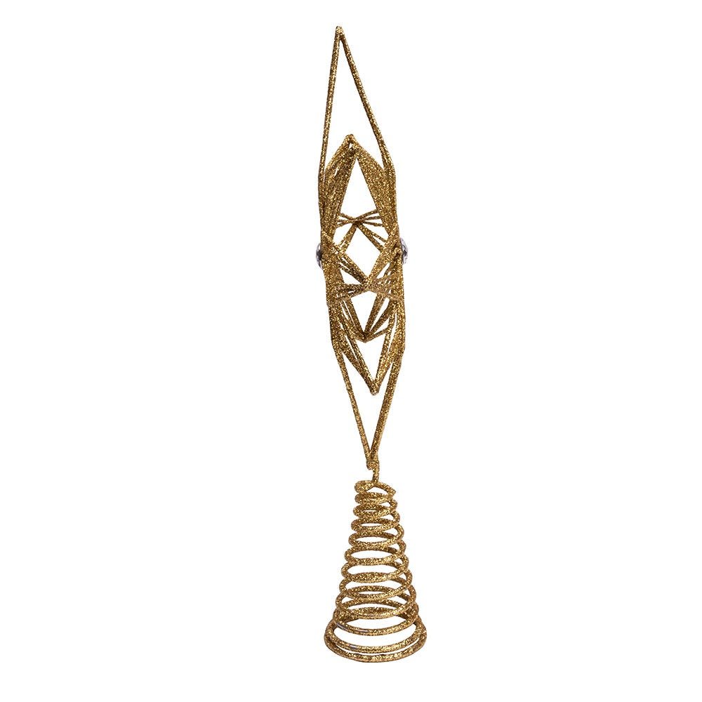 Shop For Kurt Adler 12 - Inch Unlit Gold Glittered 6 - Point Star Tree Topper