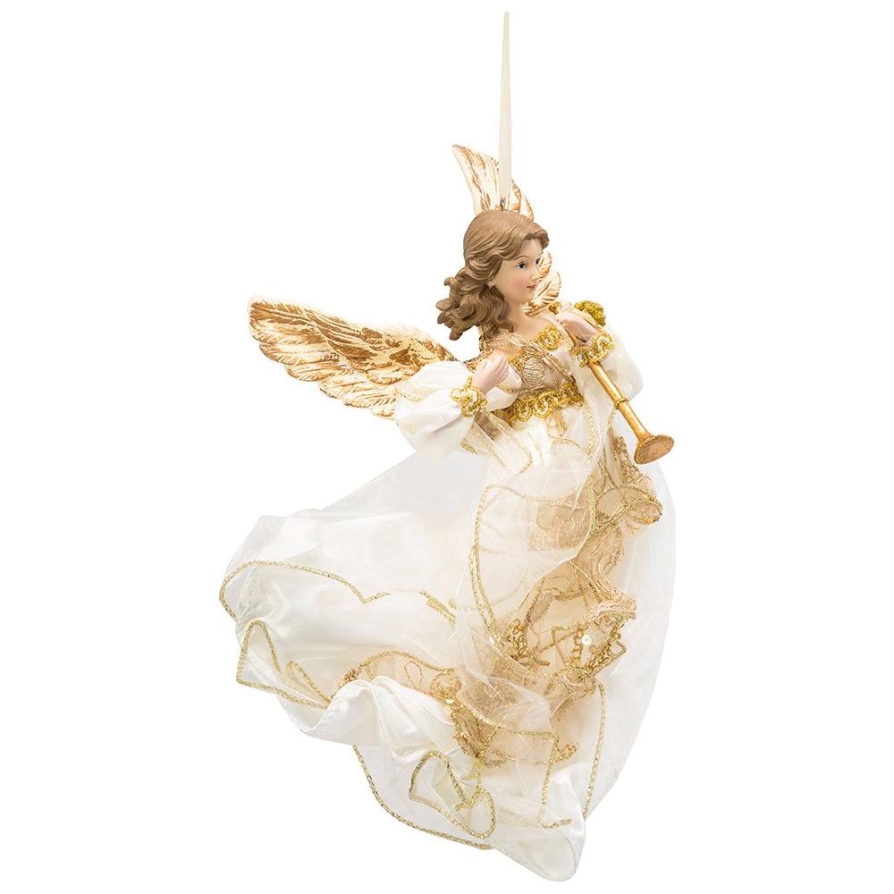 Shop For Kurt Adler 12" Ivory and Gold Angel Ornament