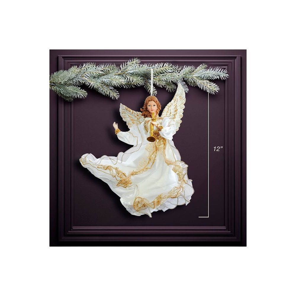 Shop For Kurt Adler 12" Ivory and Gold Angel Ornament