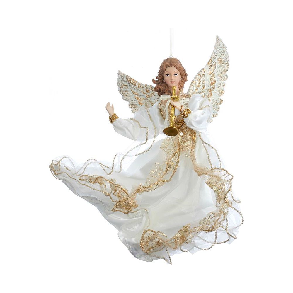 Shop For Kurt Adler 12" Ivory and Gold Angel Ornament
