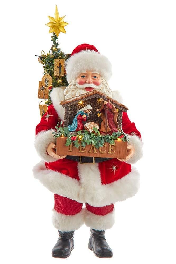 Shop For Kurt Adler 13" Fabriché LED Santa with Nativity Set