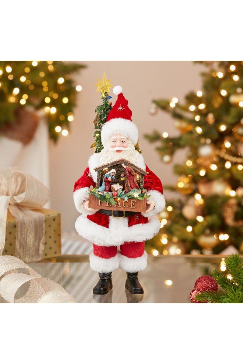 Shop For Kurt Adler 13" Fabriché LED Santa with Nativity Set