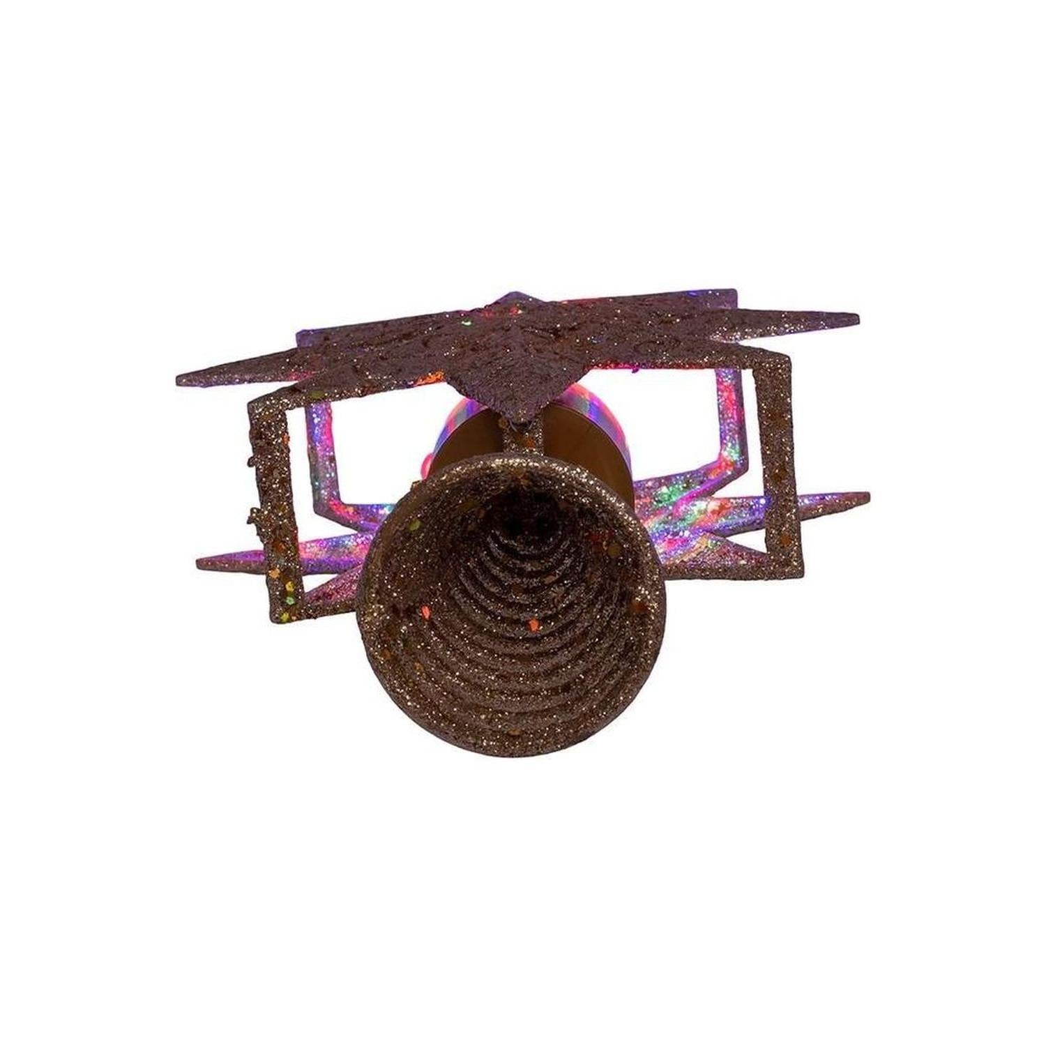 Kurt Adler 13.4 Inch Gold Glitter Polaris Projector Tree Topper