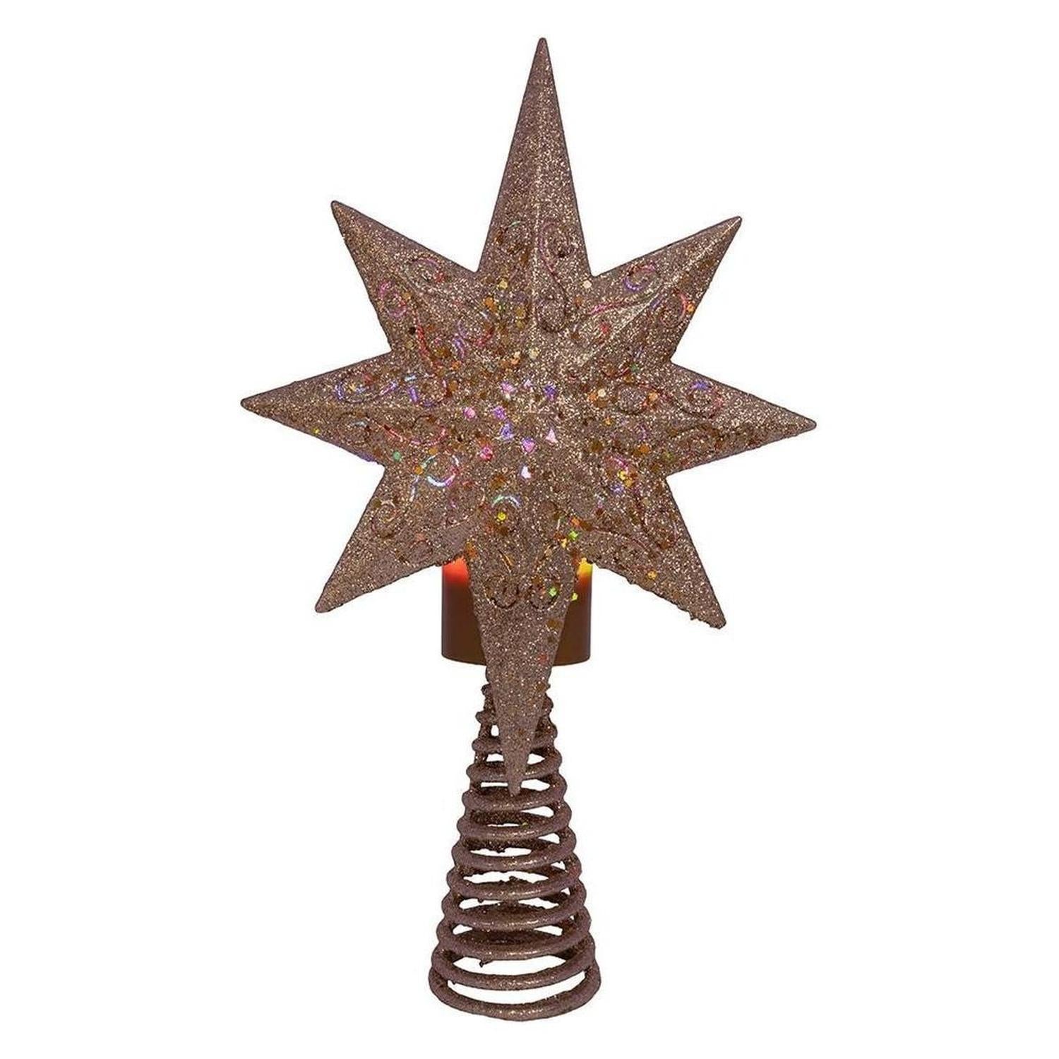 Kurt Adler 13.4 Inch Gold Glitter Polaris Projector Tree Topper