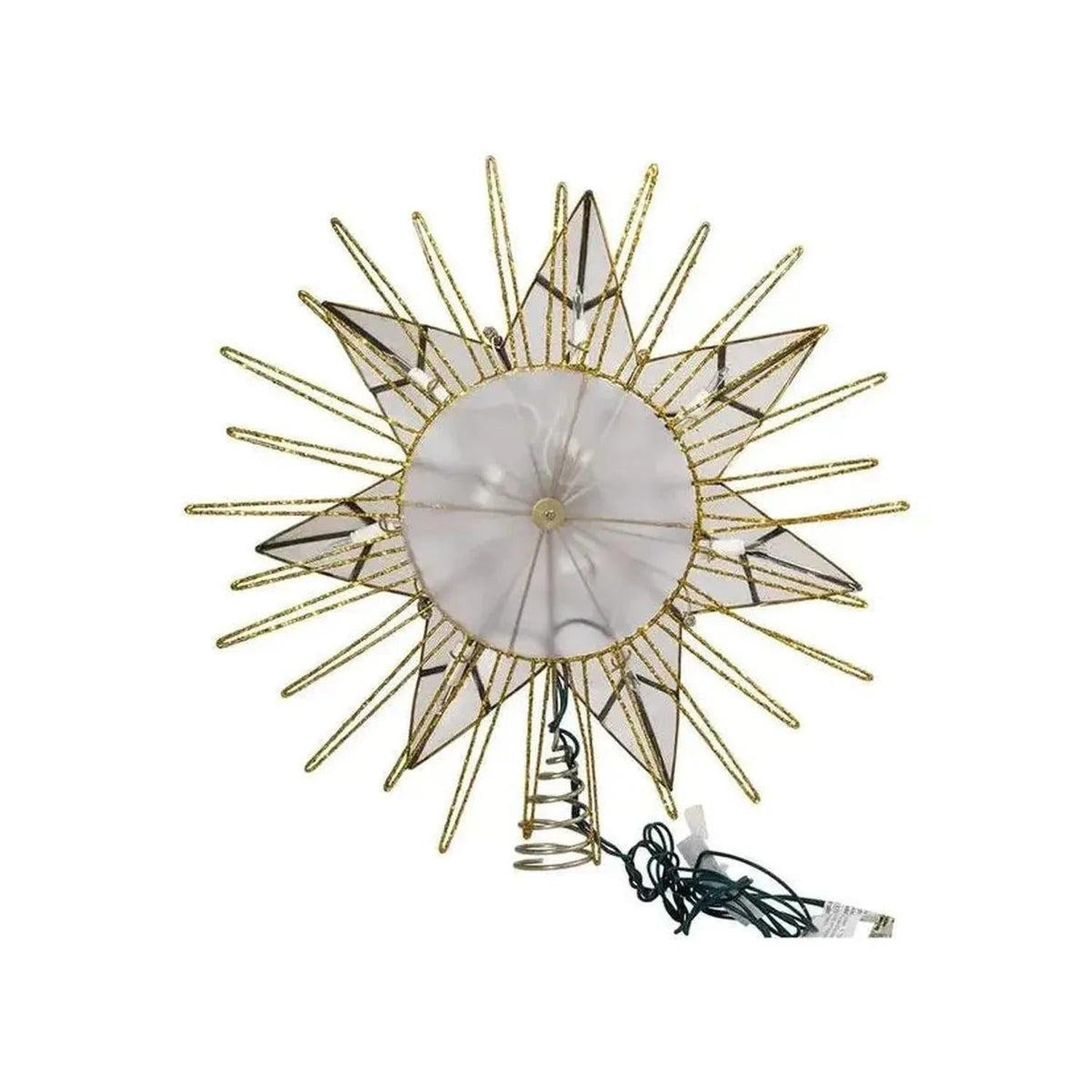 Kurt Adler 14-Inch 7-Point Natural Capiz Star Lighted Treetop