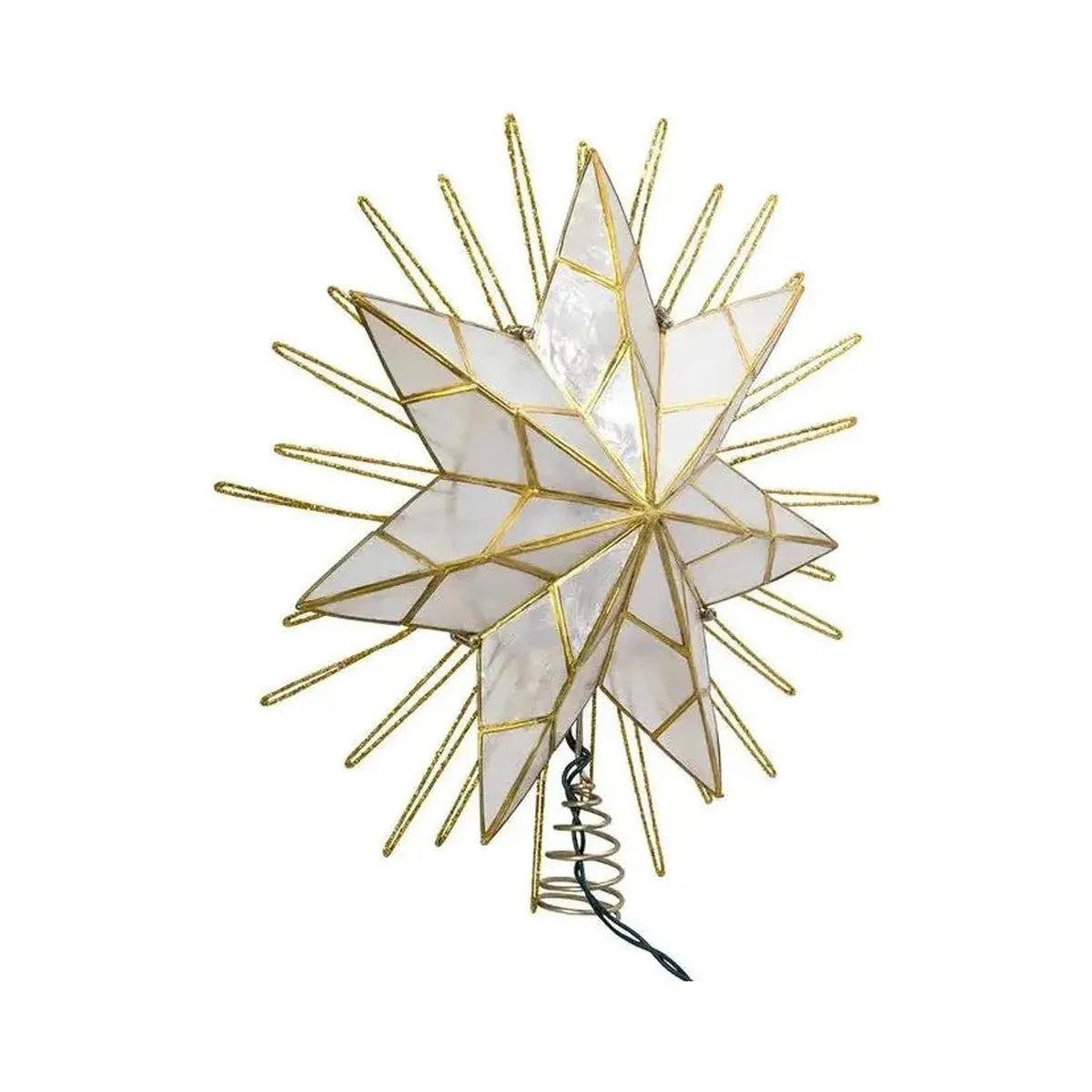 Shop For Kurt Adler 14 - Inch 7 - Point Natural Capiz Star Lighted Treetop