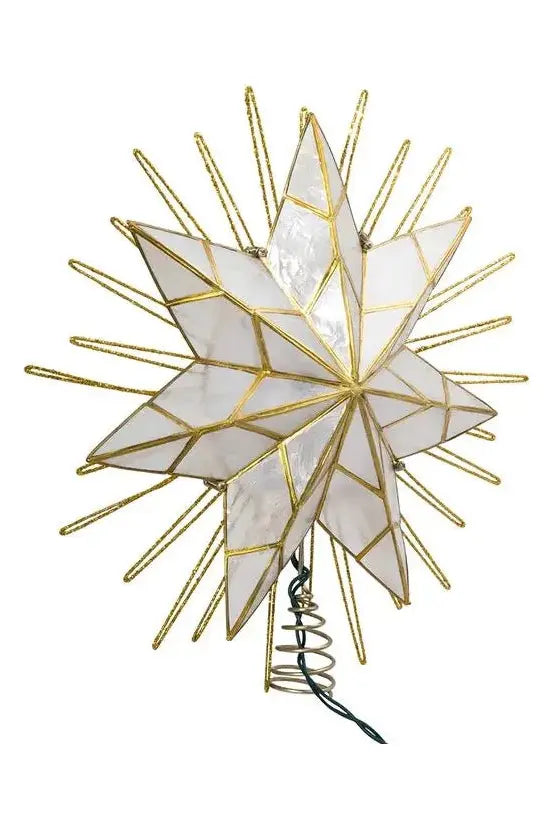 Shop For Kurt Adler 14 - Inch 7 - Point Natural Capiz Star Lighted Treetop