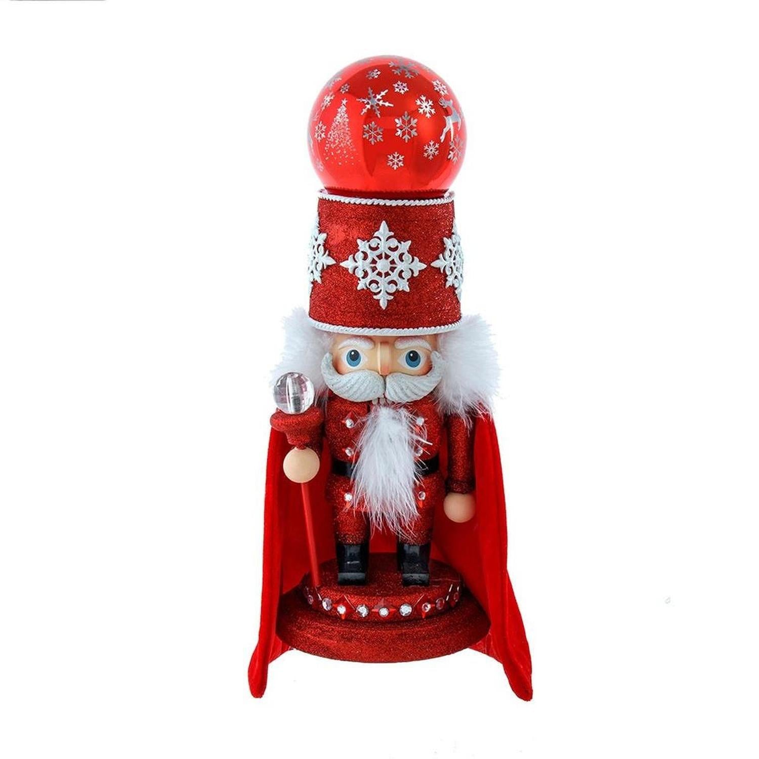 Kurt Adler 14.5-Inch Musical Red Soldier With Water Globe Nutcracker