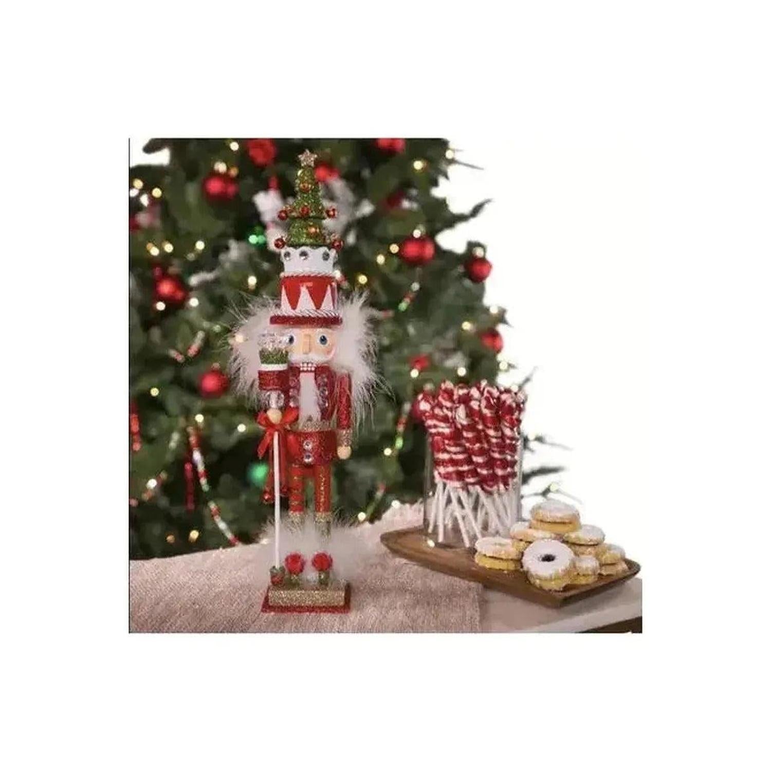 Kurt Adler 15" Hollywood Nutcrackers™ Red and Green Tree Hat Nutcracker