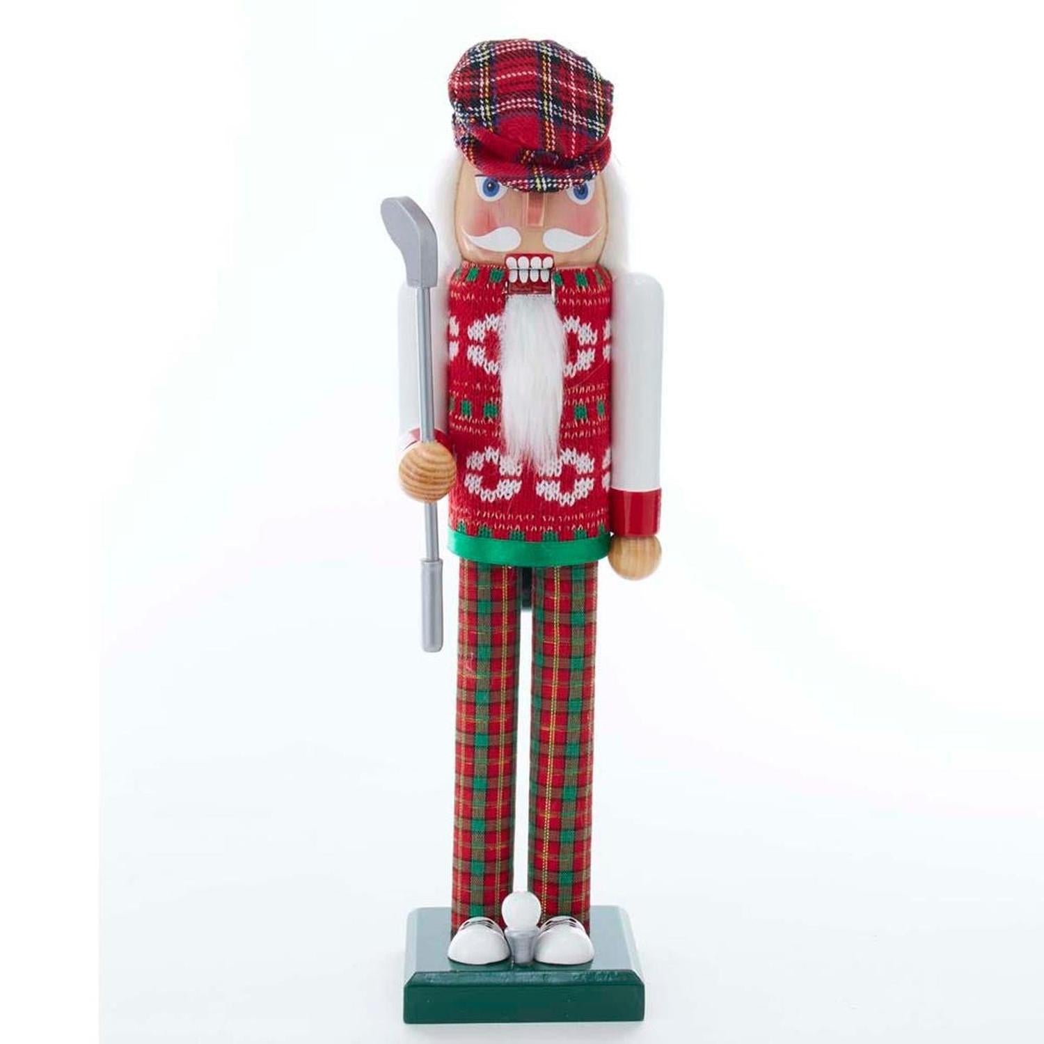 Kurt Adler 15-Inch Red and Green Golfer Nutcracker