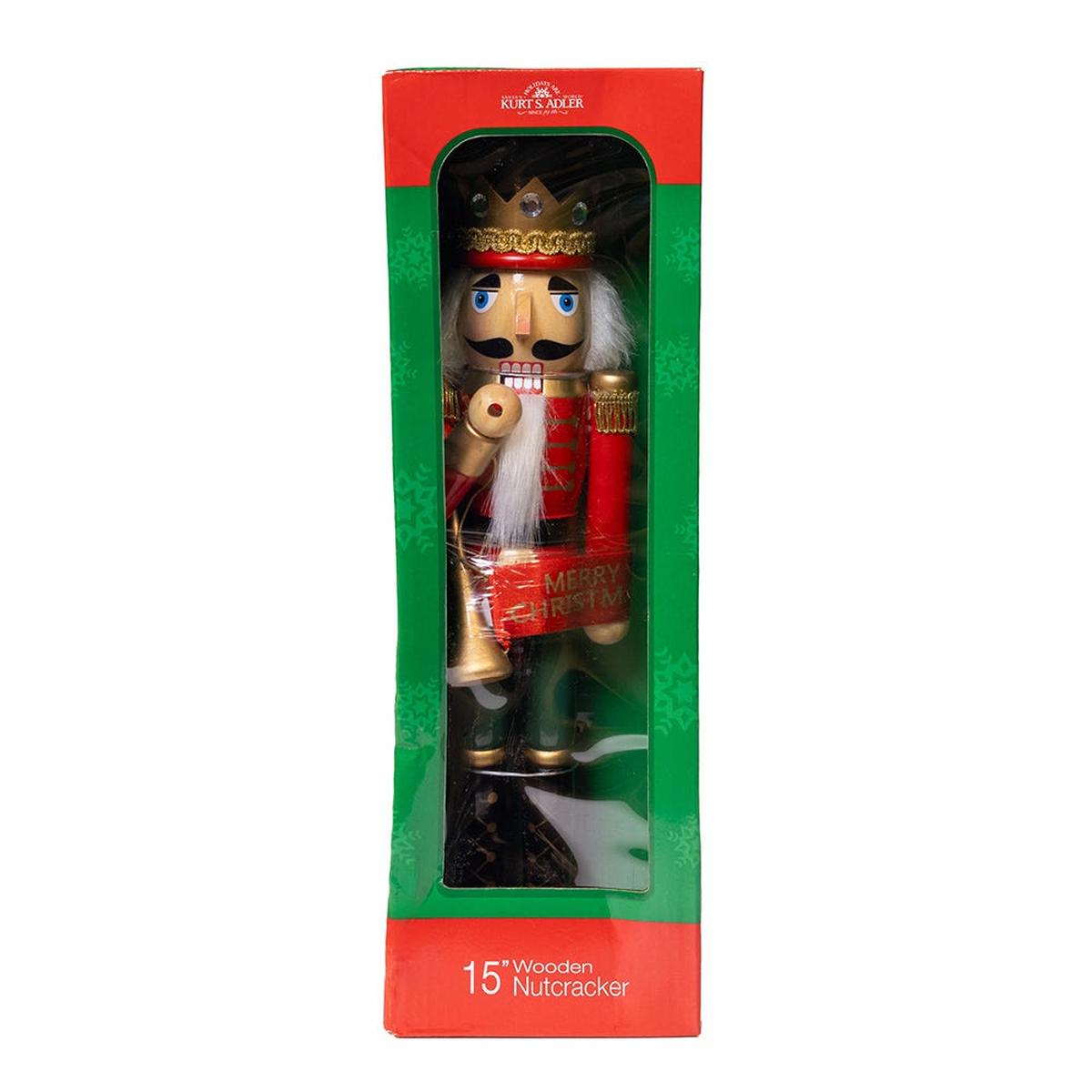 Shop For Kurt Adler 15 - Inch Red and Green With Horn Nutcracker