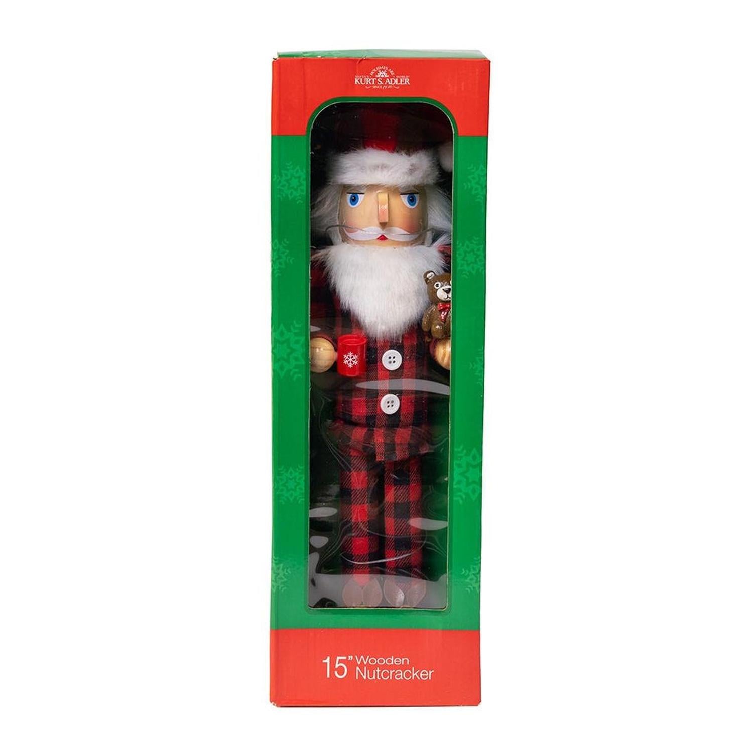 Kurt Adler 15-Inch Santa With Red Pajamas Nutcracker