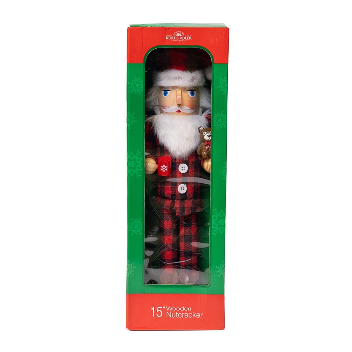 Shop For Kurt Adler 15 - Inch Santa With Red Pajamas Nutcracker