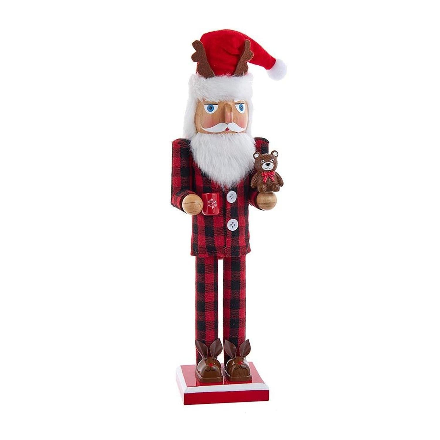 Kurt Adler 15-Inch Santa With Red Pajamas Nutcracker
