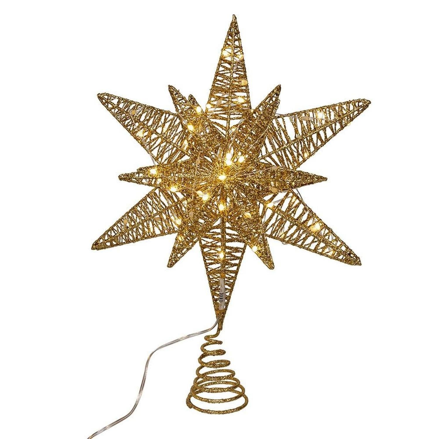 Shop For Kurt Adler 15 - Inch Twinkling LED Gold Tree Topper