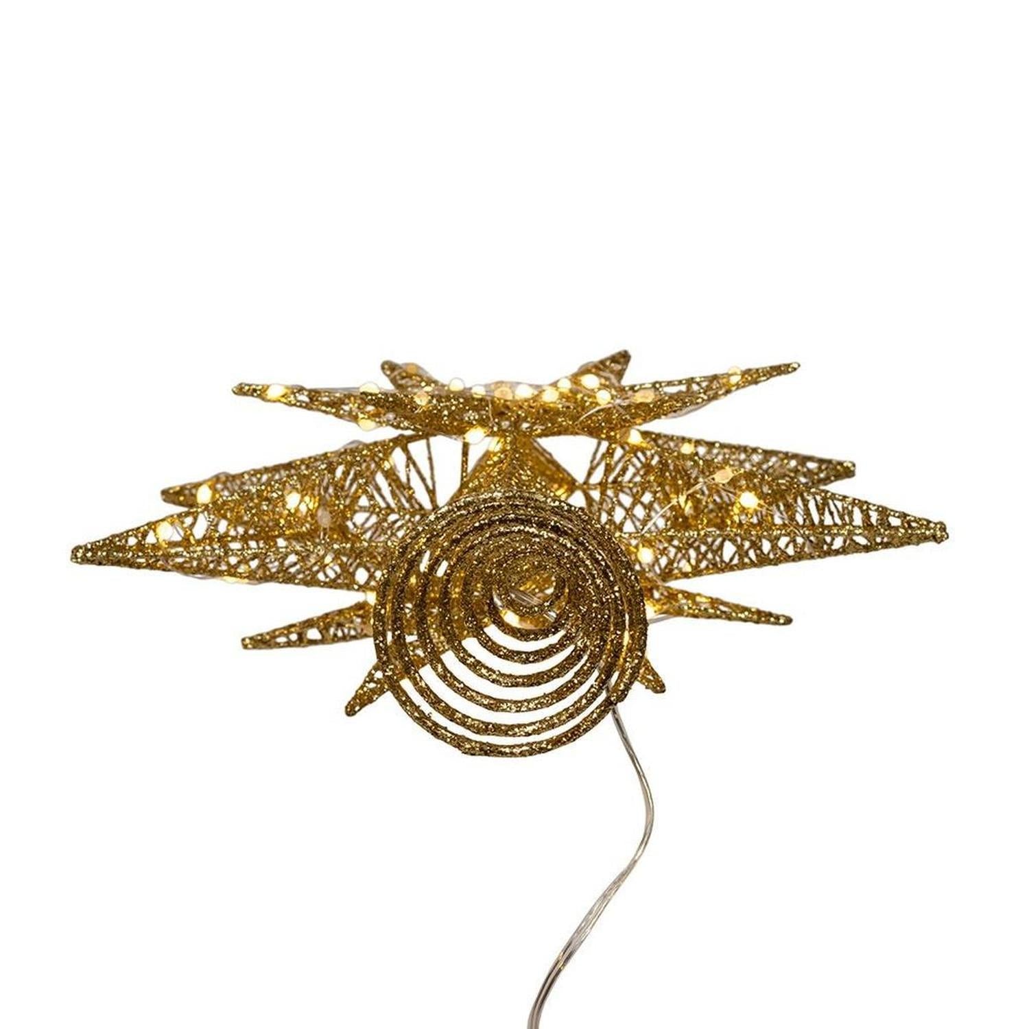 Shop For Kurt Adler 15 - Inch Twinkling LED Gold Tree Topper