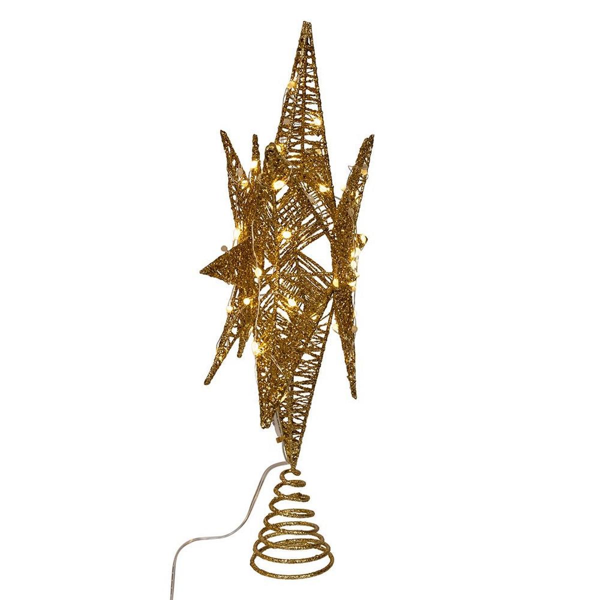 Shop For Kurt Adler 15 - Inch Twinkling LED Gold Tree Topper
